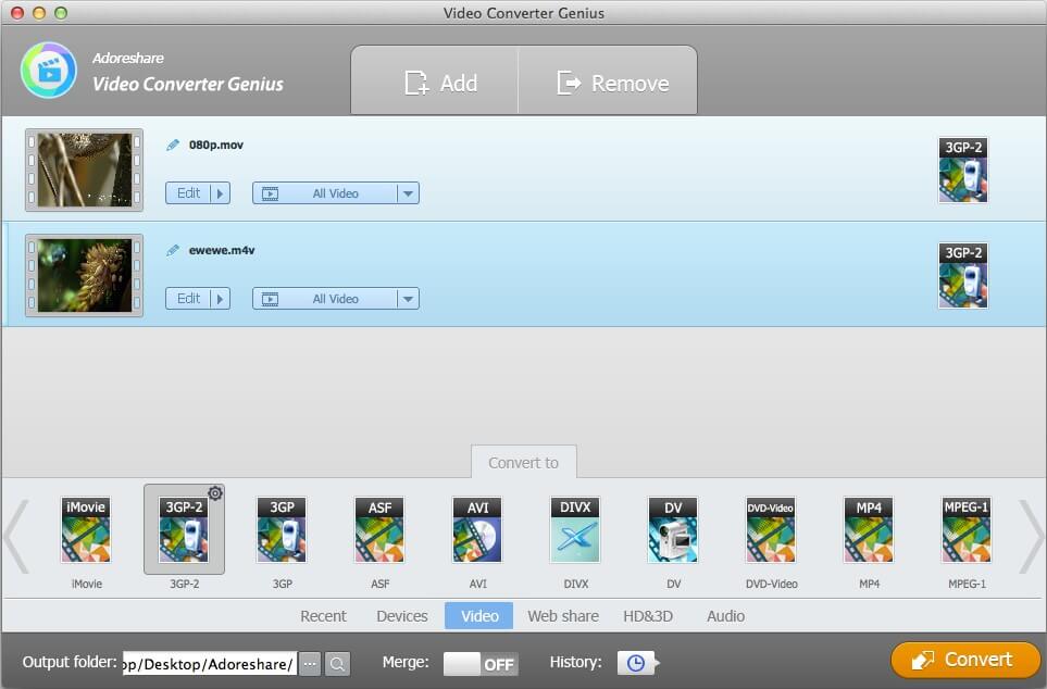 Adoreshare video converter for mac