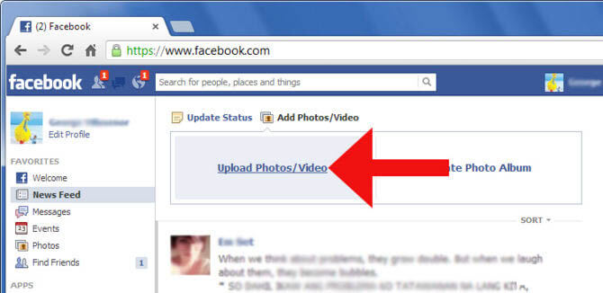 upload video to facebook