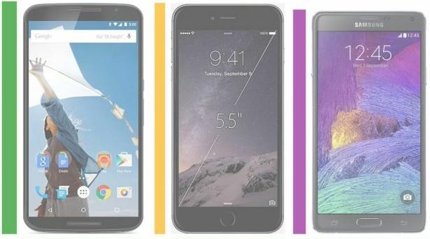 nexus 6 vs. note 4 vs. iphone 6 plus