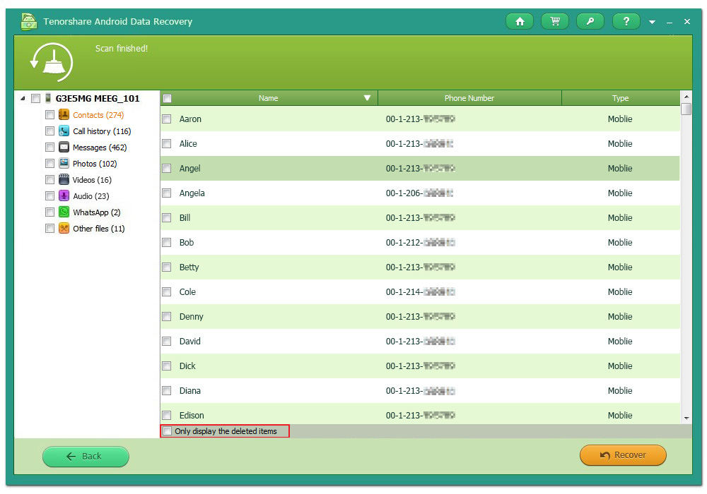 recover call history from android