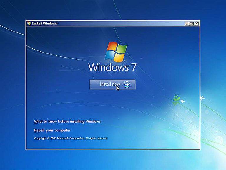 install Windows 7