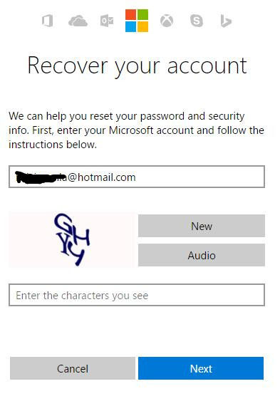 recover your account