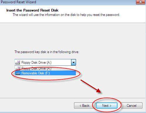 window 7 password reset usb