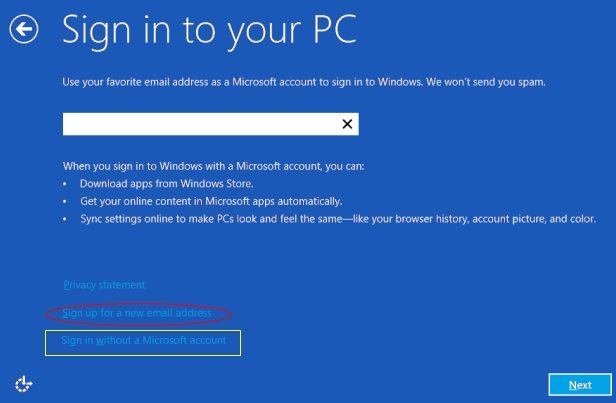 create windows 8 user account