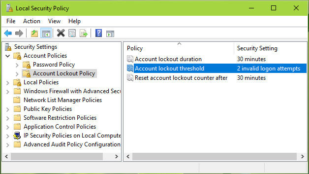 account lockout threshold