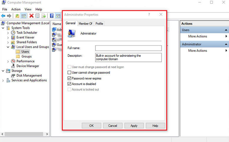 administrator properties