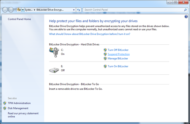 BitLocker drive encryption