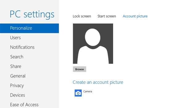 account picture windows 8