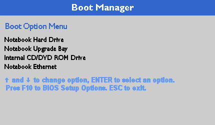 boot option menu