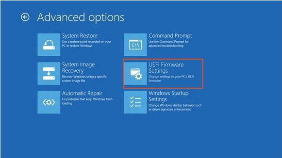 uefi firmware settings