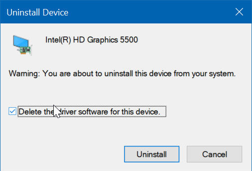 uninstall display driver