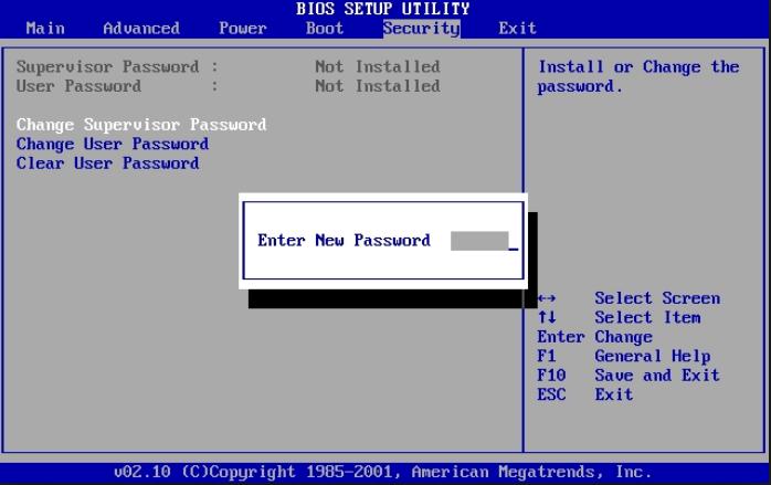 reset acer bios password