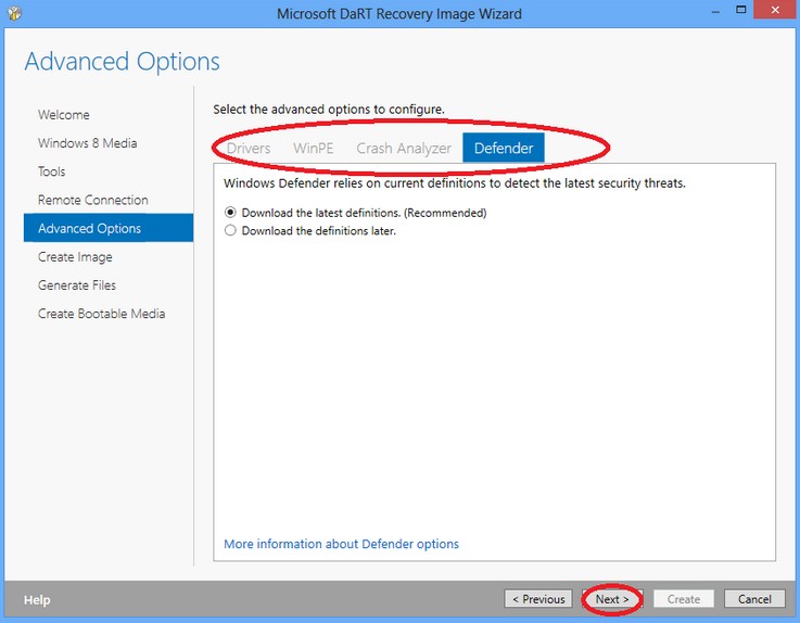 create ERD commander windows 8using DaRT