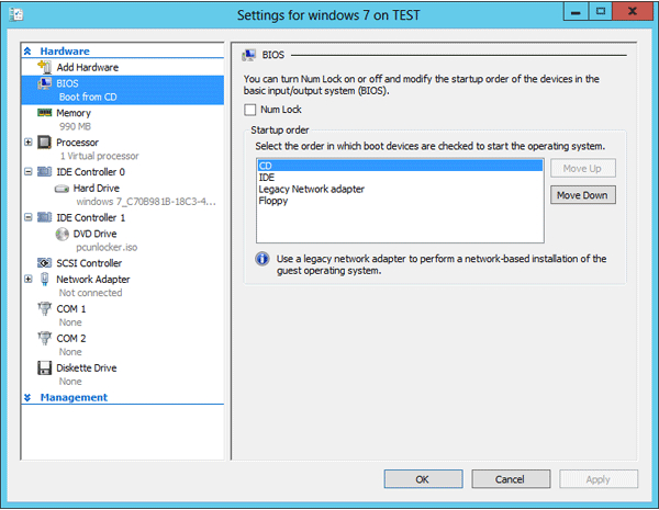 recover windows password on hyper-v