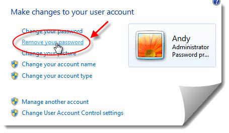 remove windows 7 password