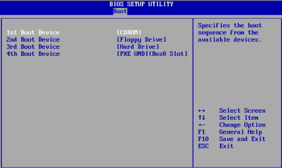 set cd as first boot drive