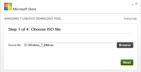 choose iso file