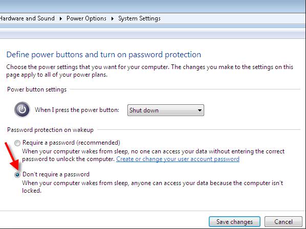 turn off windows 7 sleep password