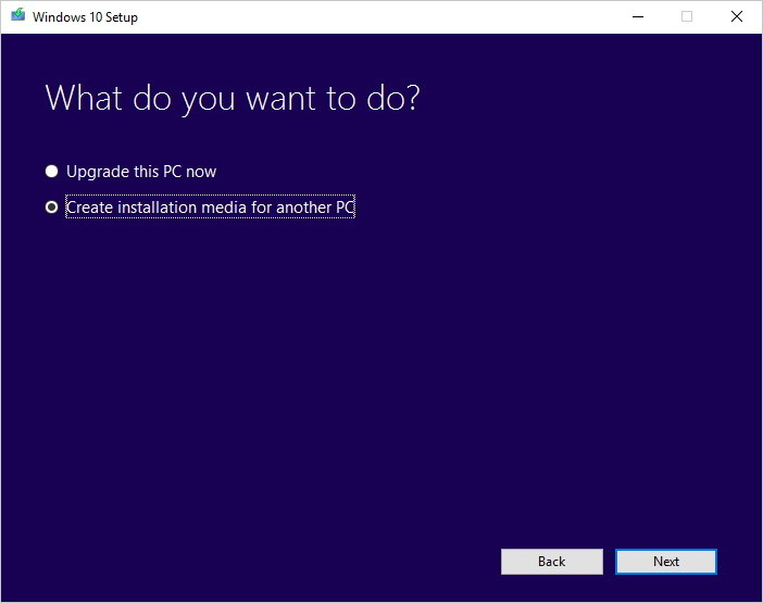 create windows 10 installation media