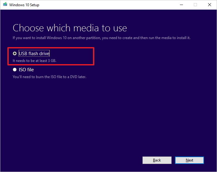 create windows 10 to usb