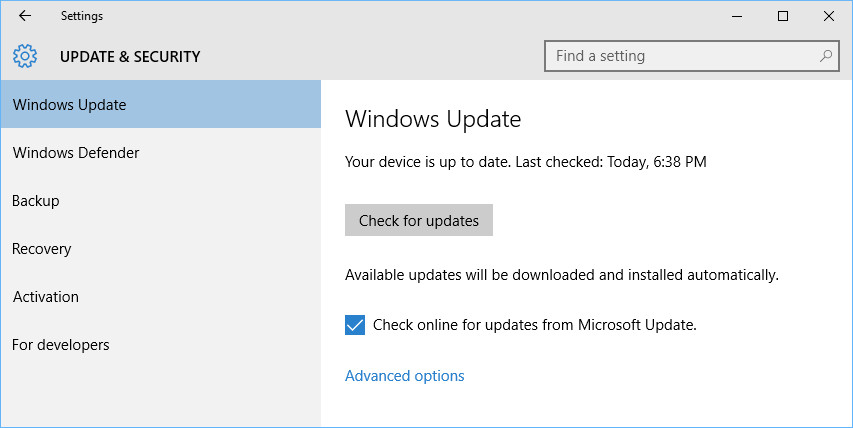 update windows