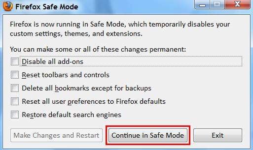 how to open firefox in safe mode