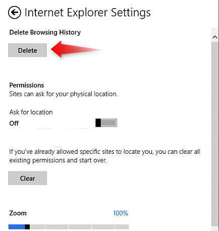 delete browsing history of internet explorer in windows 8.1 and 8