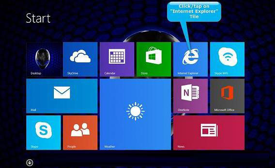 how to launch internet options for internet explorer in windows 8