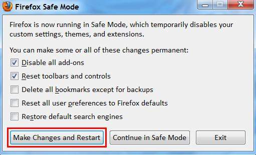 how to start firefox in safe mode