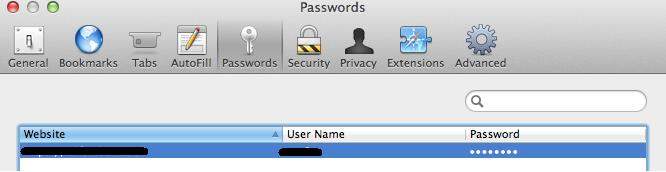 how to delete saved passwords on safari