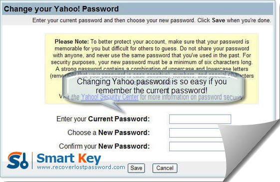 change yahoo password