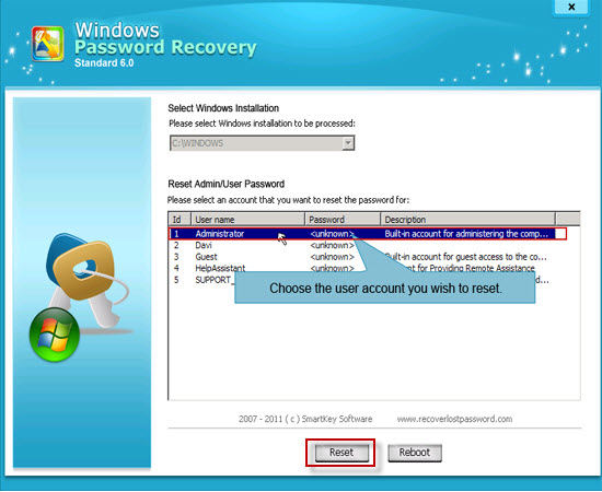 windows 7 password reset disk