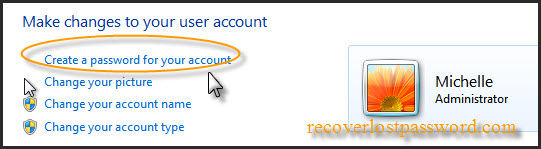 Create a password for your account