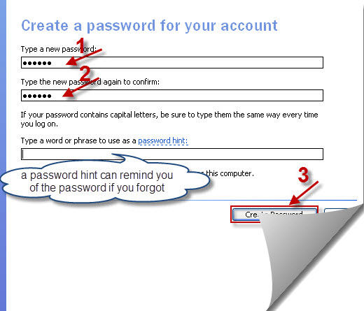 Click To View Screenshots Of Create A Password For Your Account