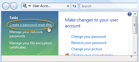 Windows Vista Password Disk