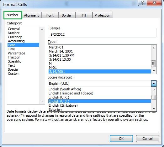 convert uk date to us date in excel