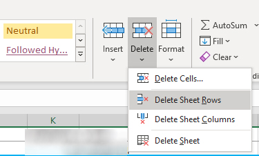 delete sheet rows