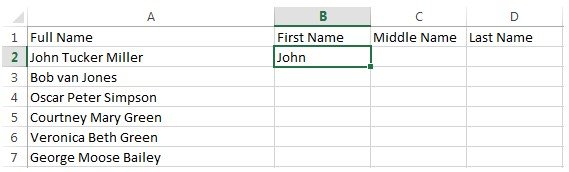 how to use flash fill in excel 2013