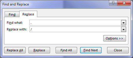 excel find and replace