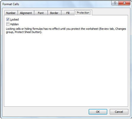  lock the cells on excel 2010