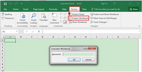 unprotect excel file