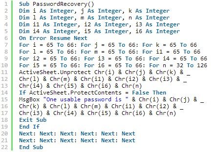 vba code