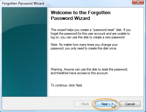 Forgotten Password Wizard