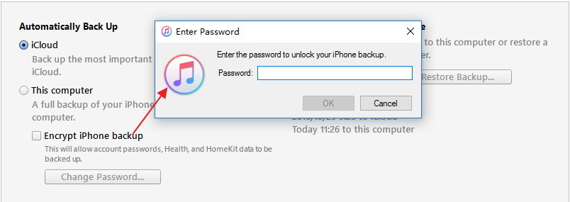 turn off itunes backup encryption