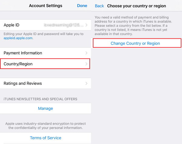 change itunes store region