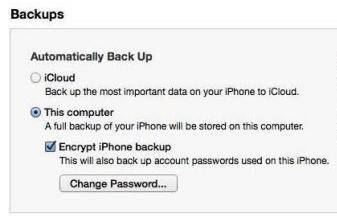 iphone backup password mac