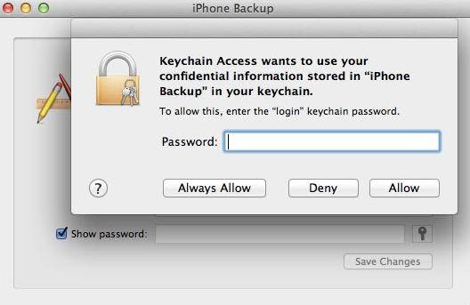 how to find iphone 5s backup password on mac