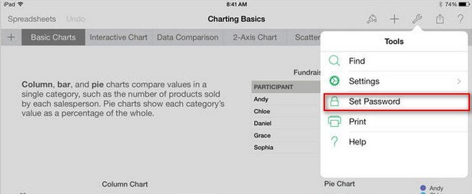 password protect iworrk documents on ios