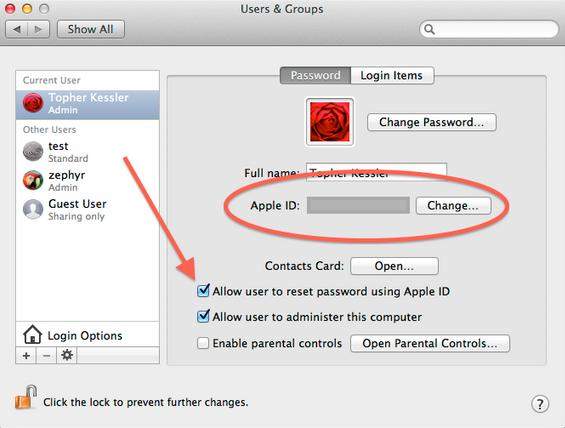 reset lost mac login password