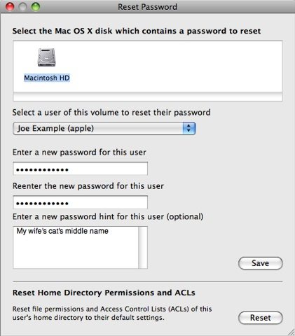 mac password reset